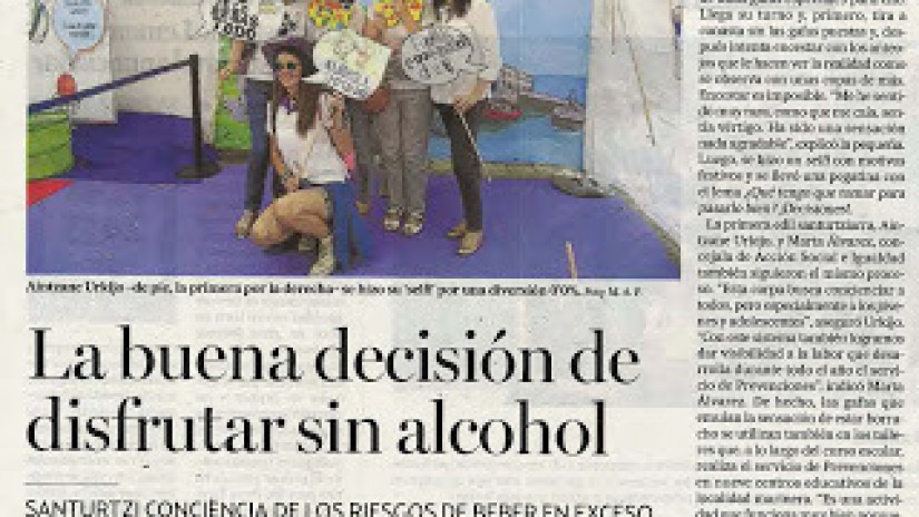 Santurtzi conciencia de los riegos de beber en exceso con unas gafas que emulan la sensación de estar ebrio.