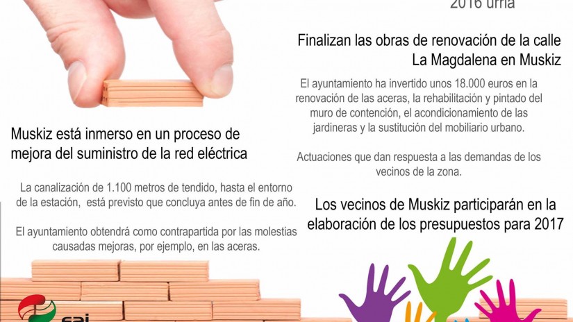 Muskiz pone en marcha unos presupuestos municipales para 2017 en los que participarán los/as vecinos/as de la localidad