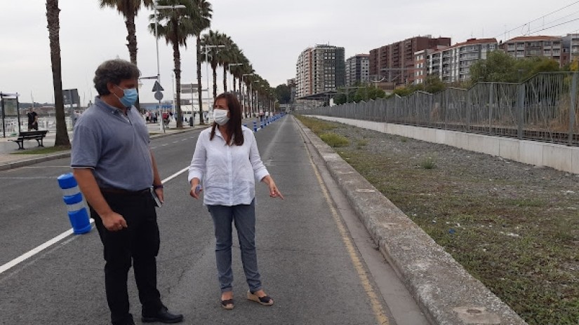 Santurtzi verá acondicionado el paseo Reina Victoria, con un nuevo carril bici, de la mano del convenio firmado con el Puerto